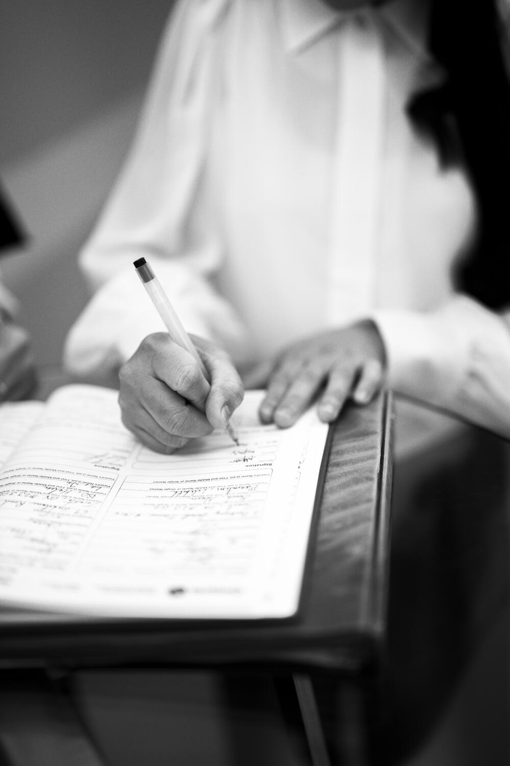 Wedding contract signing